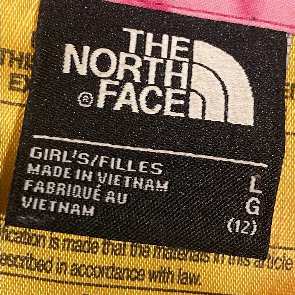 The North Face Winter Outdoor Printed Hooded Puffer 600 Fuchsia Pink Splash L